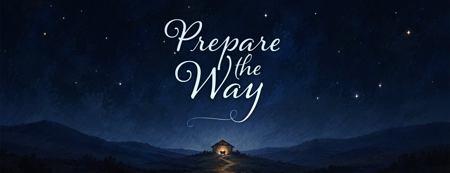 Prepare the Way: a path leading to a stable under the night sky